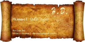 Hummel Dénes névjegykártya
